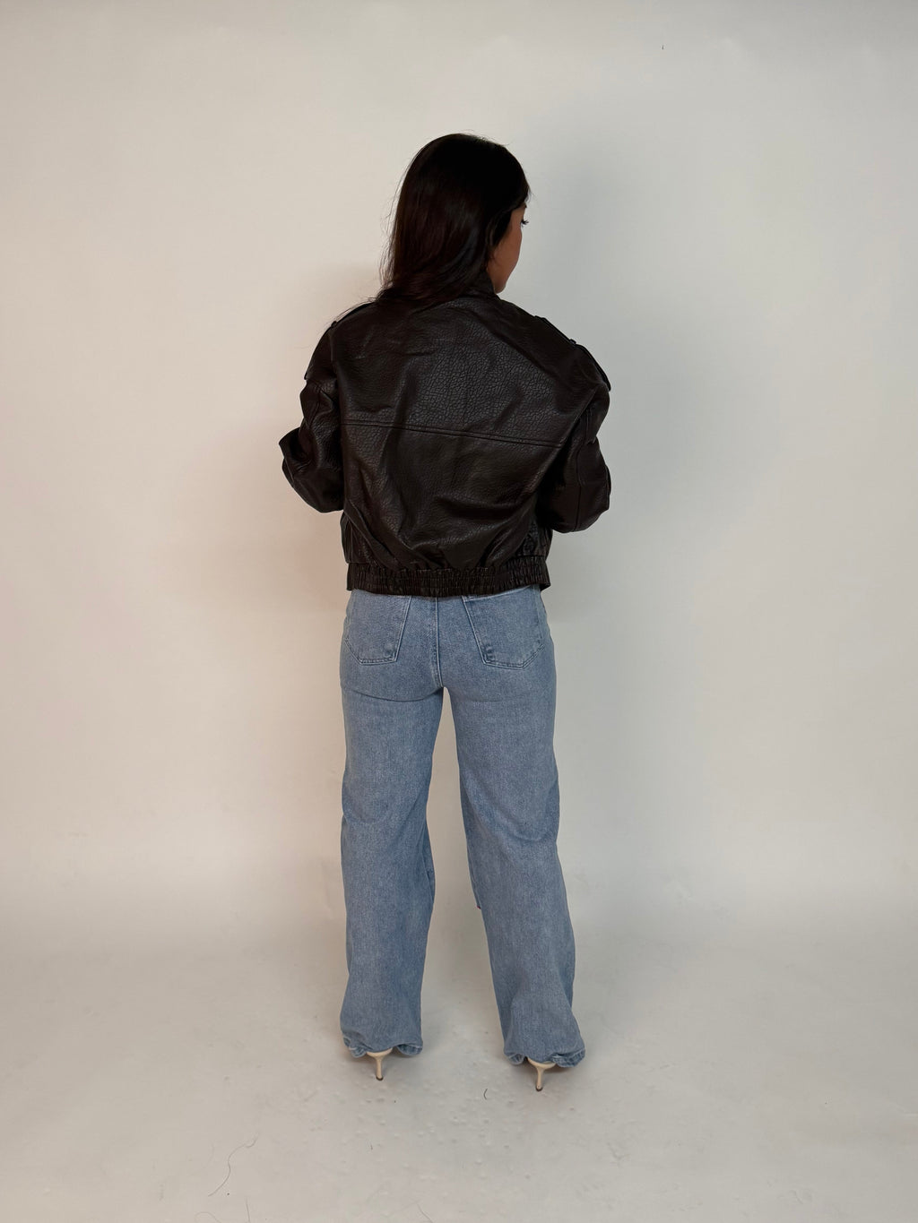 “Lyra” leather look jacket