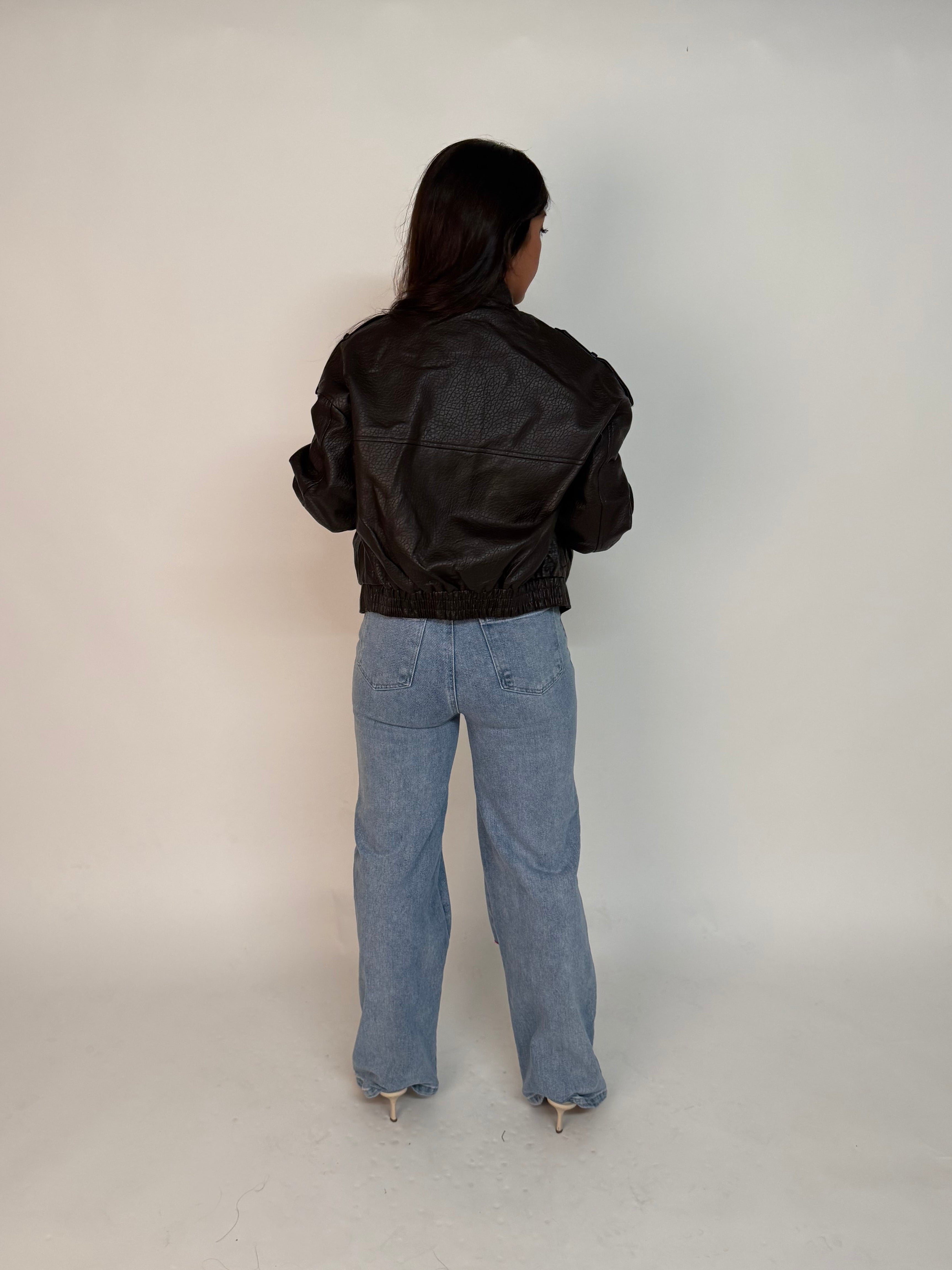 “Lyra” leather look jacket