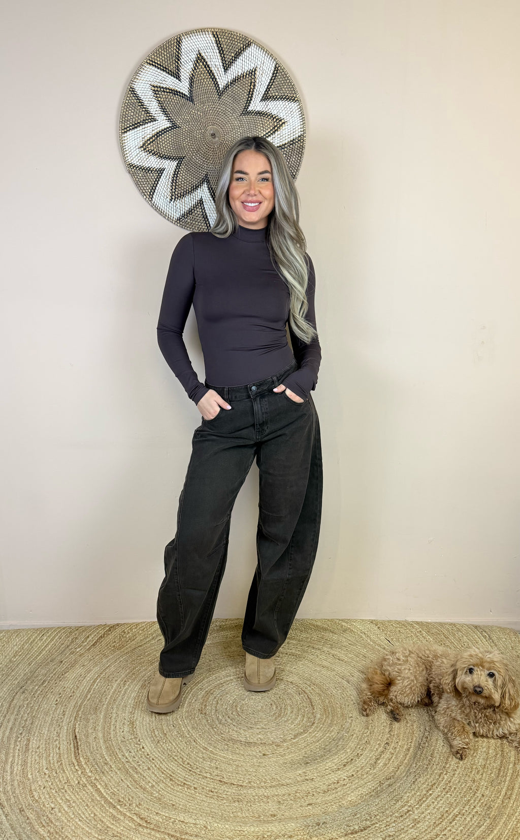 "Alice" Vintage brown barrel jeans