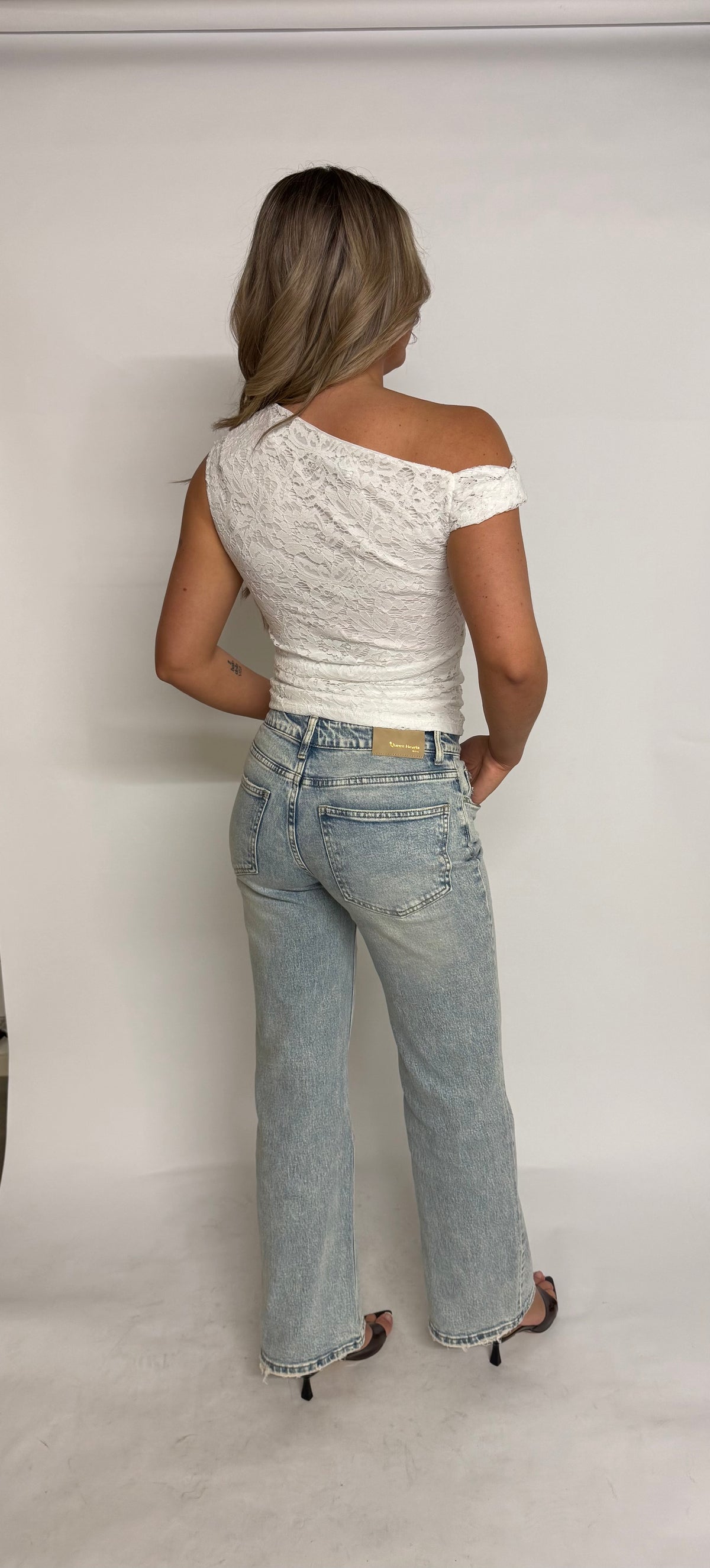 "Emilia" Lace Asymmetric Top