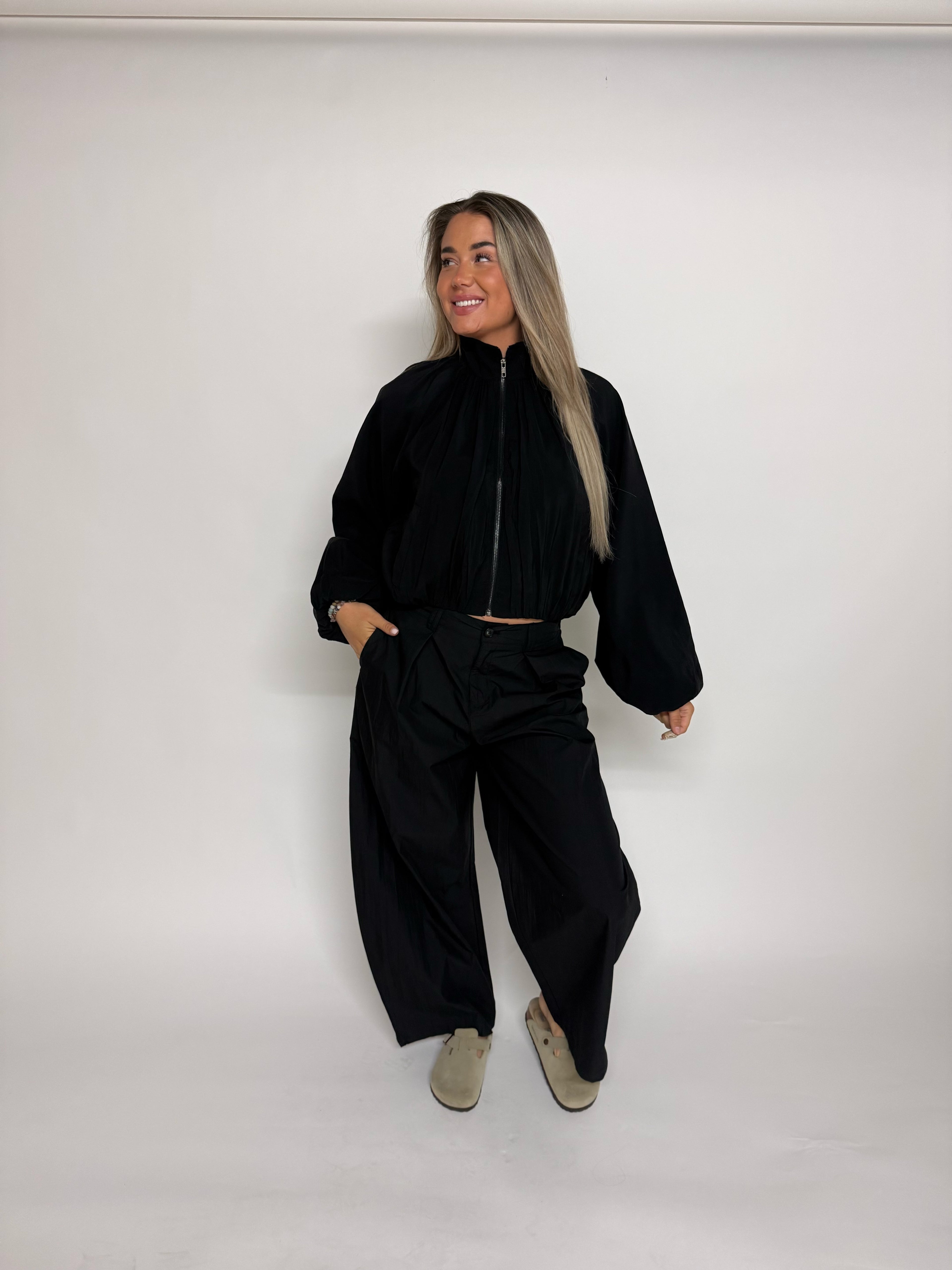 "Shirley" parachute-fabric trousers