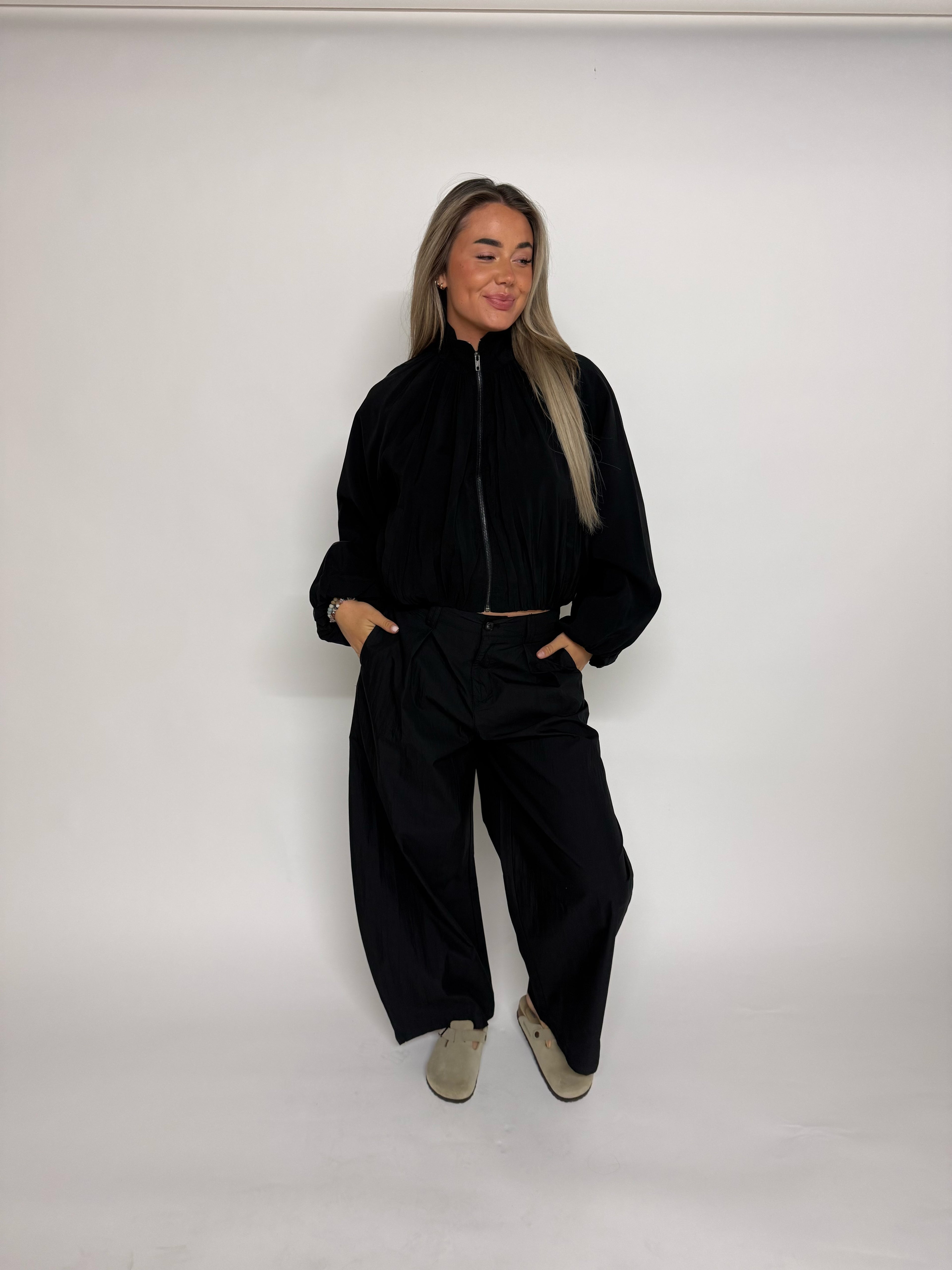 "Shirley" parachute-fabric trousers