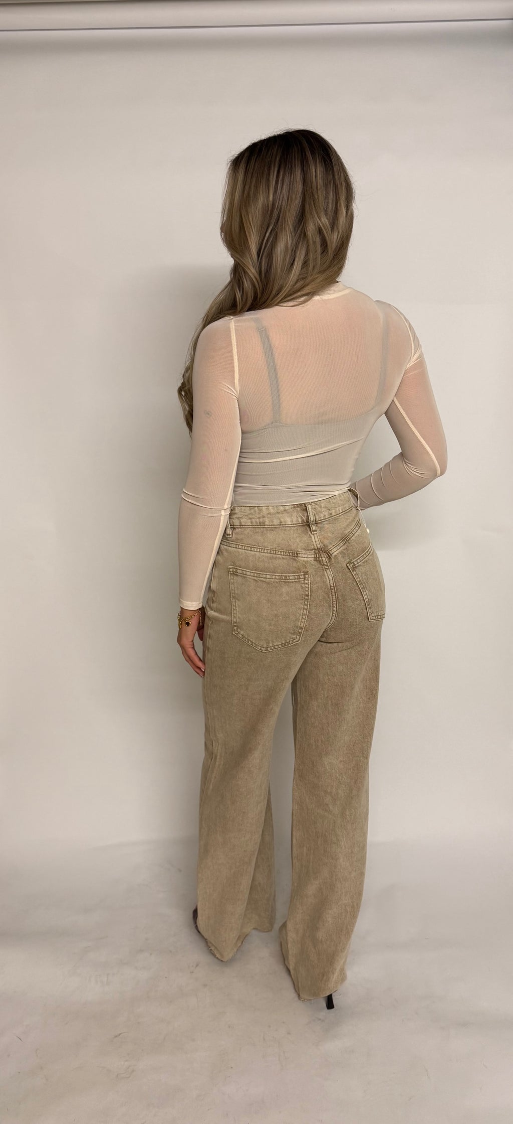 "Jade" High waist wide leg extra long jeans