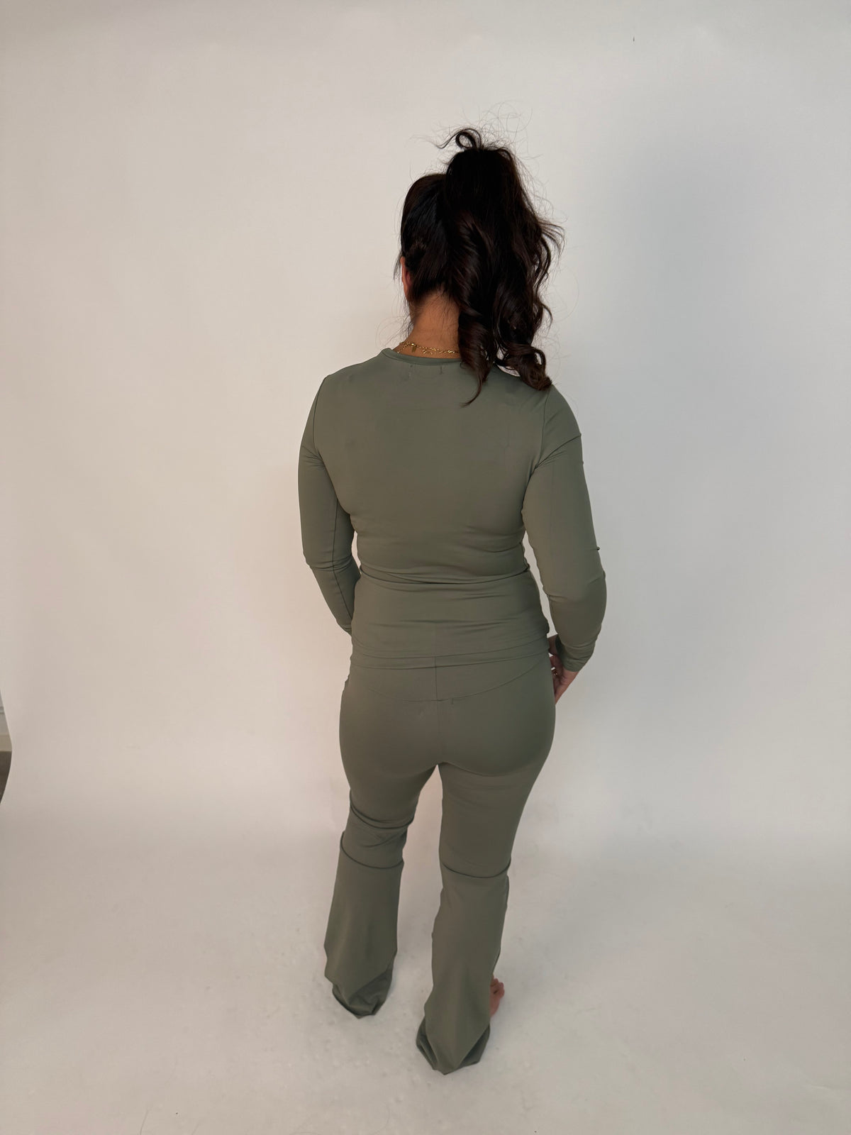 “Kaia” fold over flared pants onderdeel van set