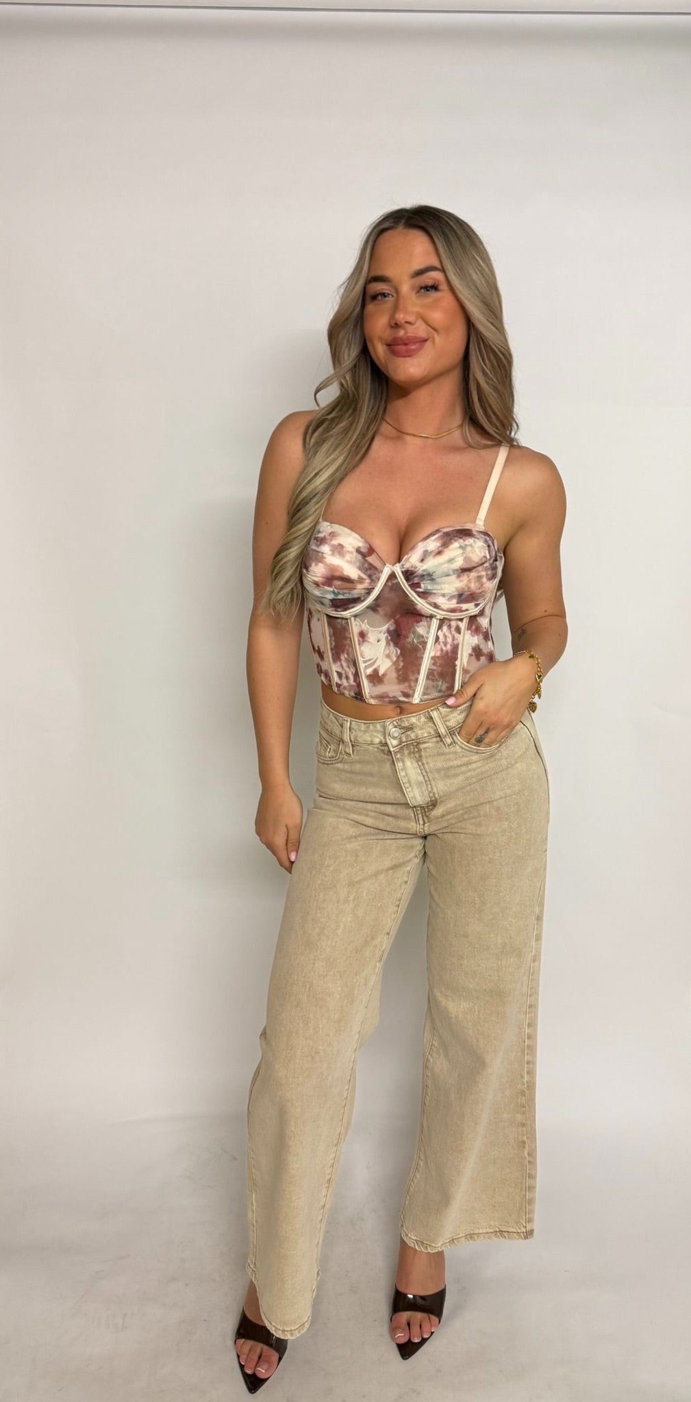 "Yara" printed Bustier