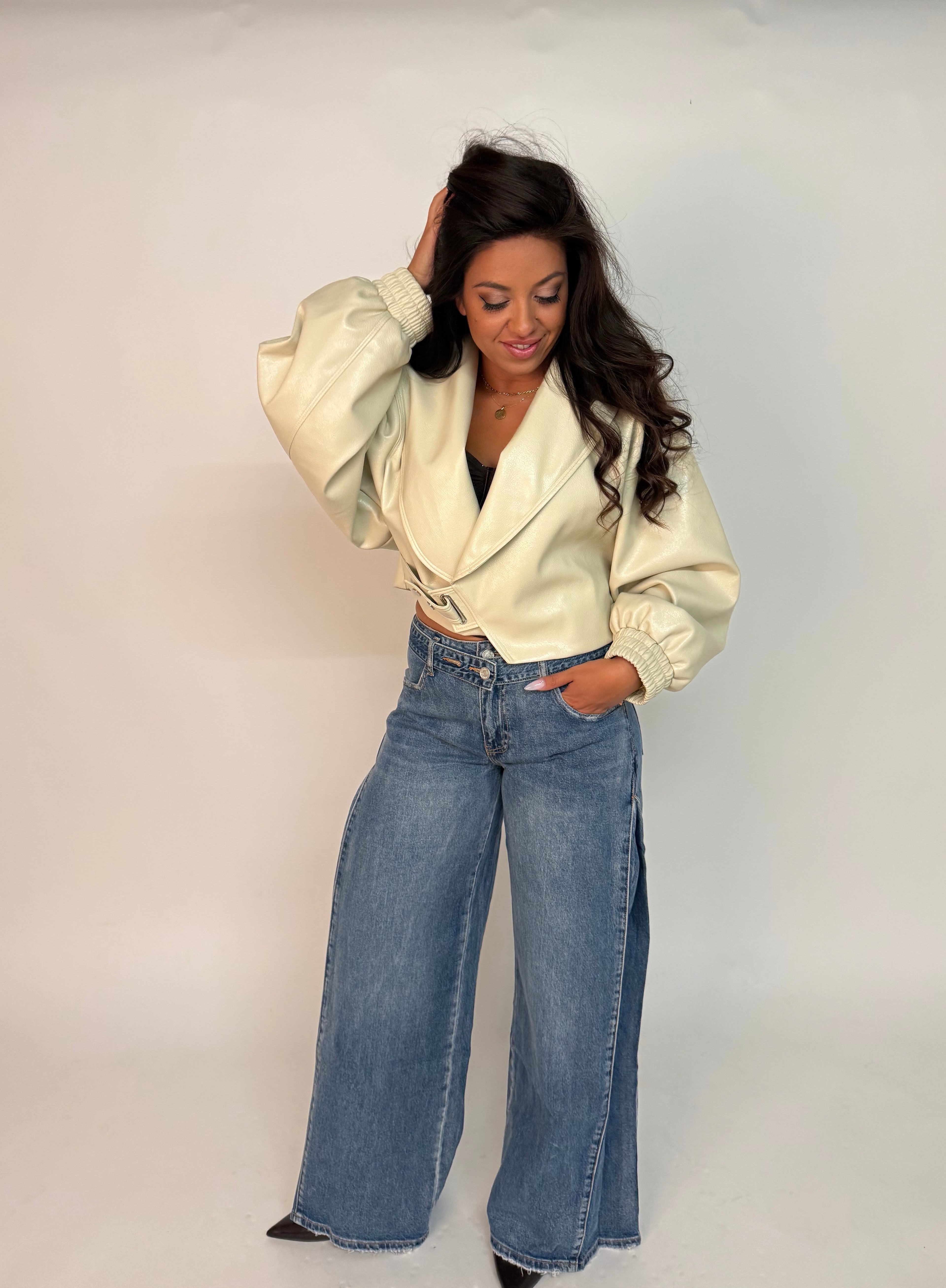 “Liva” leather look jacket