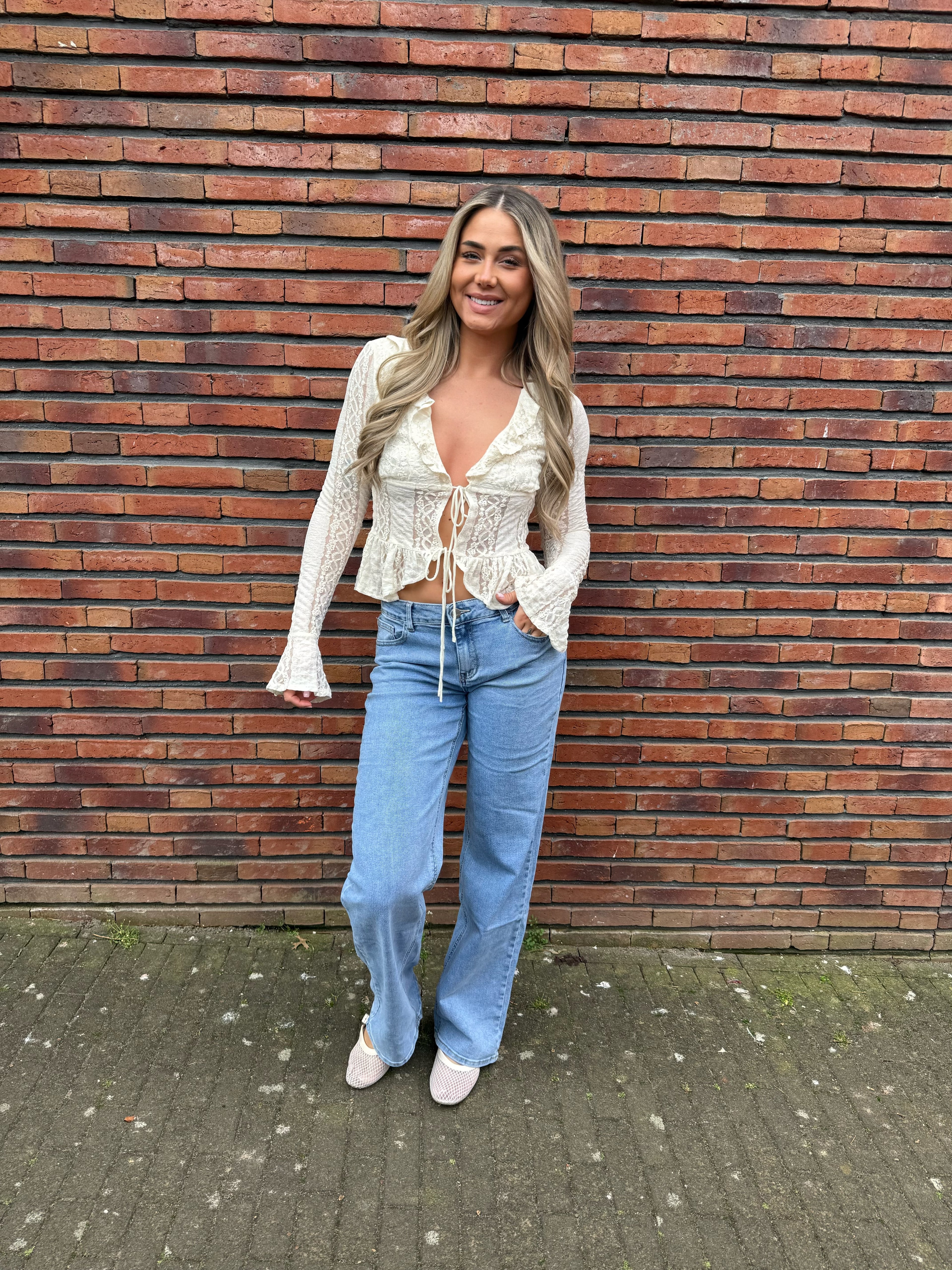 “Caro” blouses with tied ruffles