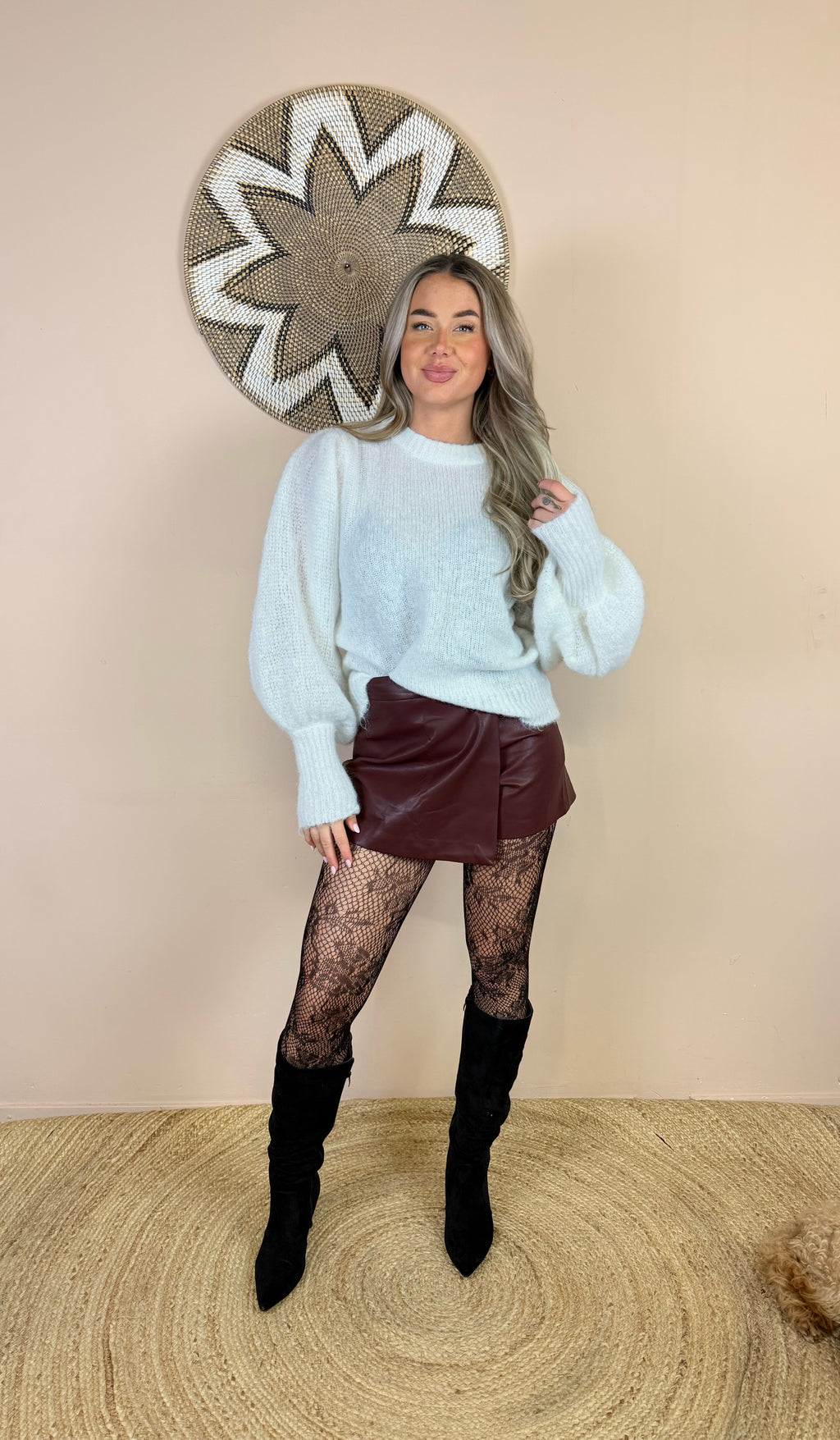 "Mona" leather skort