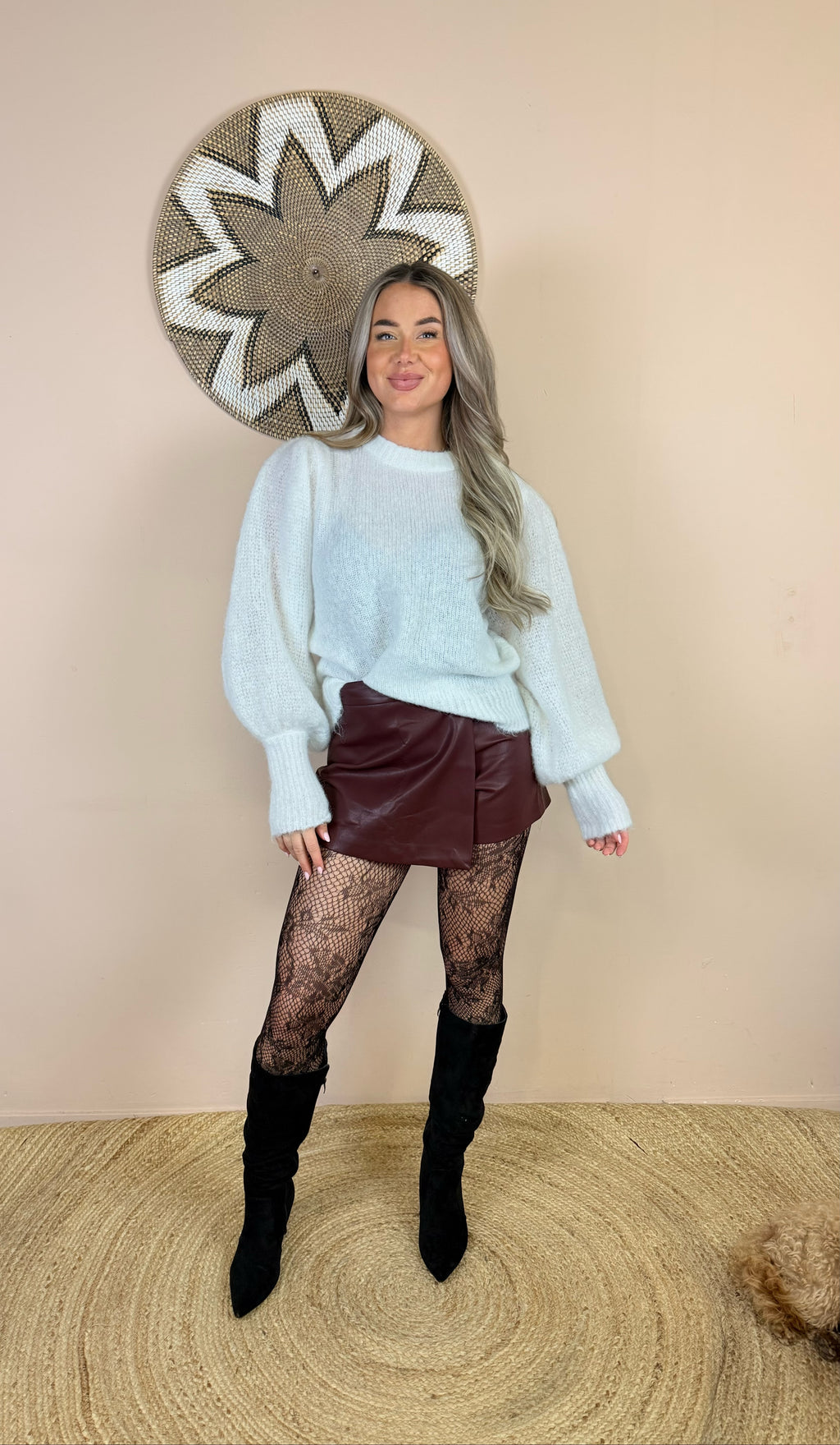 "Mona" leather skort