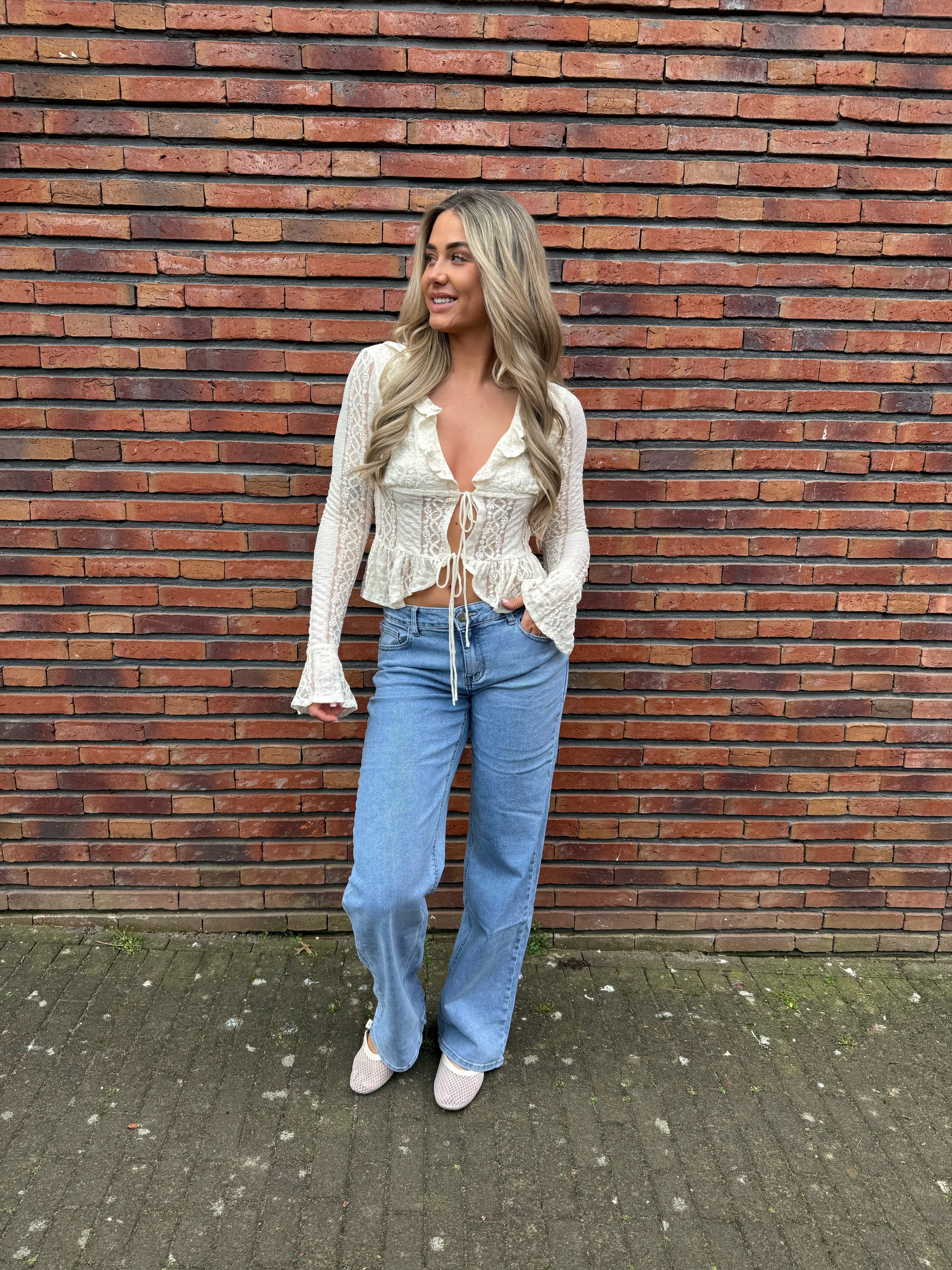 “Caro” blouses with tied ruffles