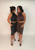 "Naomi"Satin-look halter top