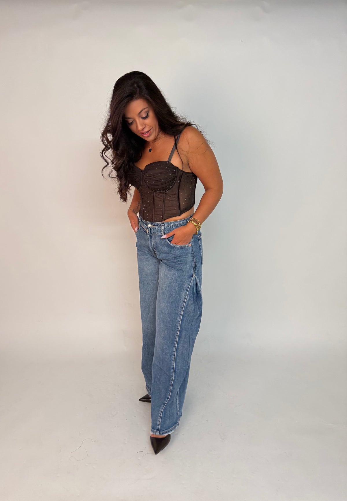 “Sabina” glitter bustier