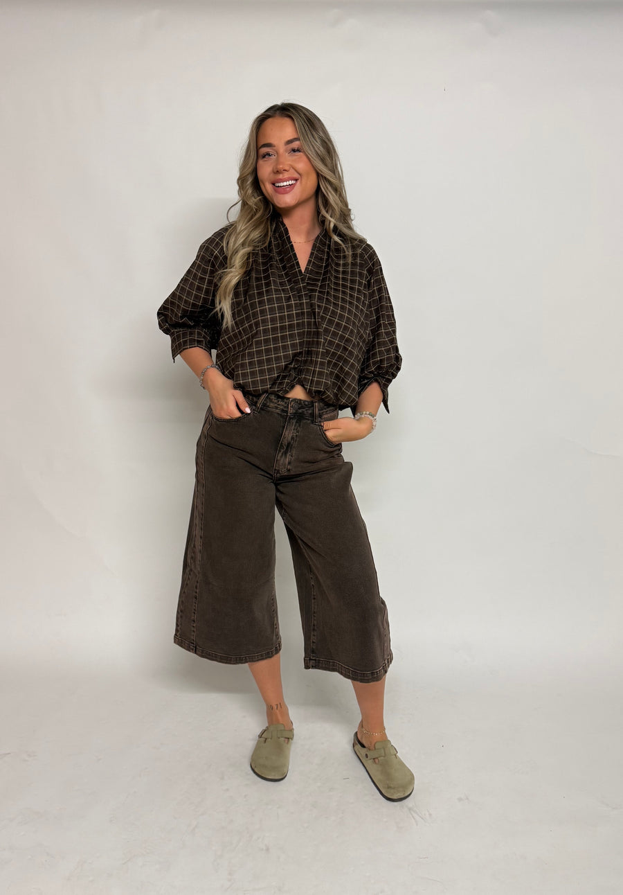 "Yuna" Checkered Chic Blouse