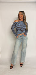 "Zoe" Wide leg mid waist jeans