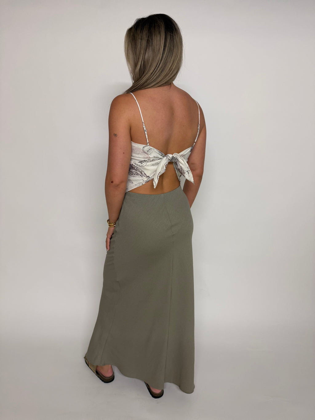 “Halina” Sage Grace Maxi Skirt