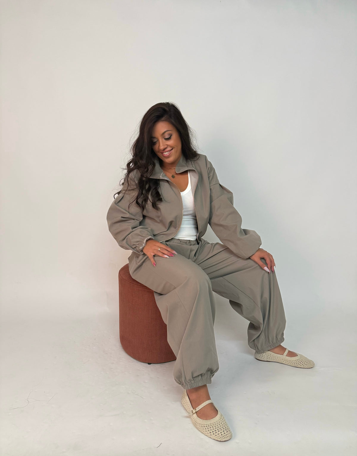 “Amara” pantalon barrel onderdeel van set