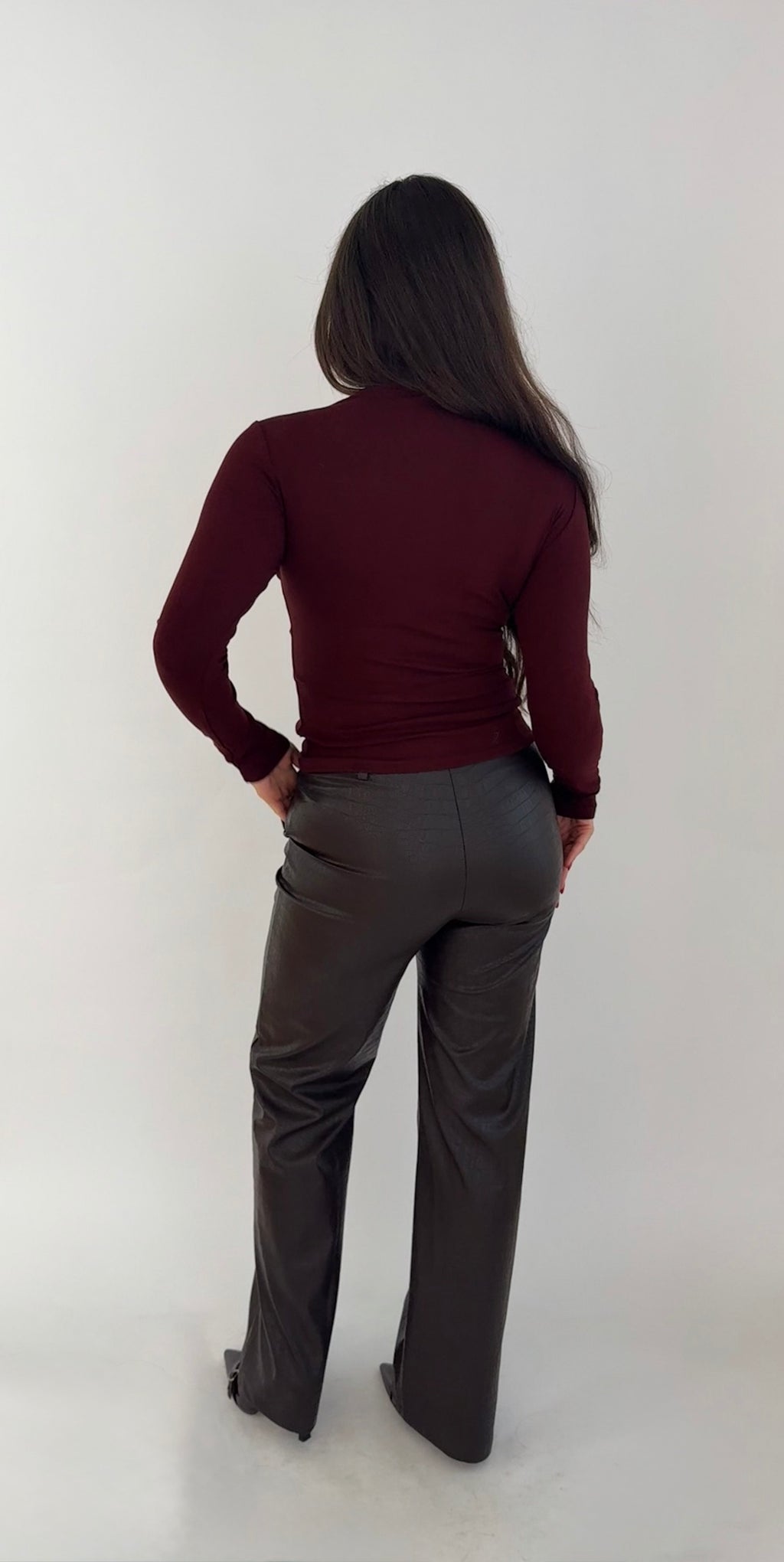 "Norah" Faux Croco leather look pantalon