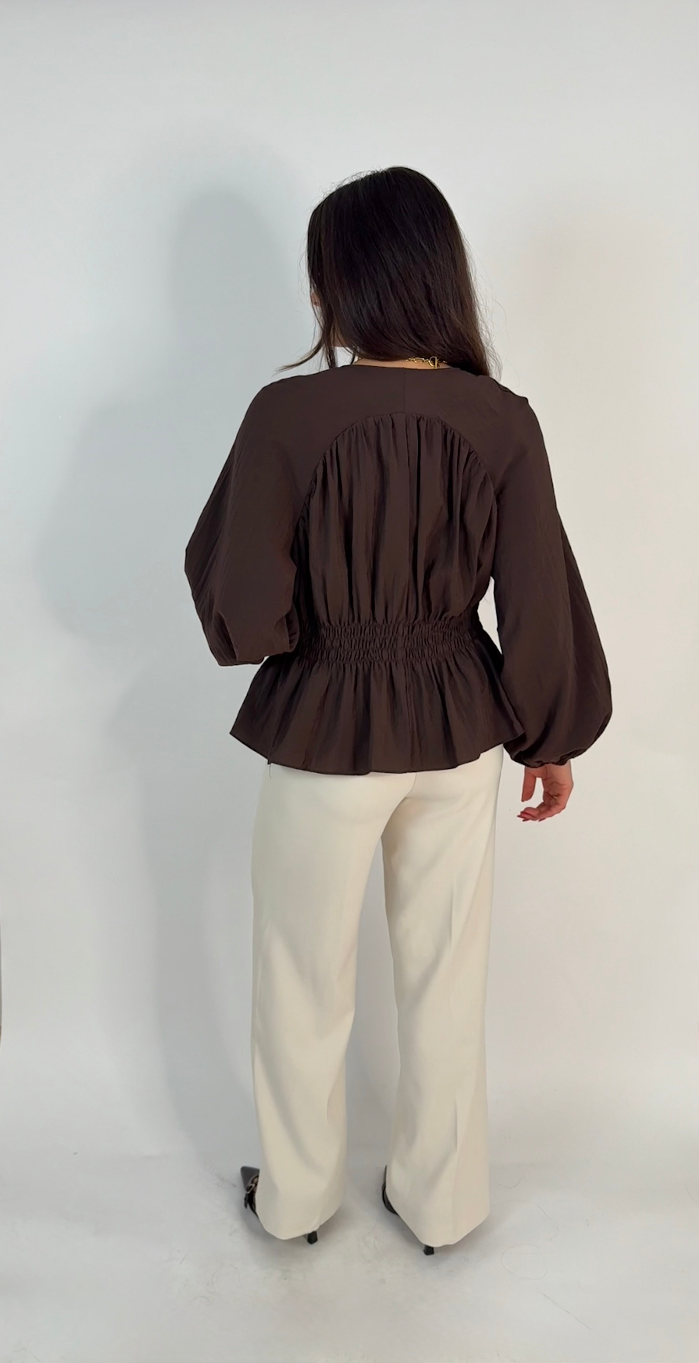 "Sara" ruffle blouse