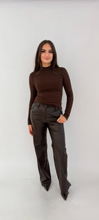 "Norah" Faux Croco leather look pantalon