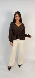 "Sara" ruffle blouse