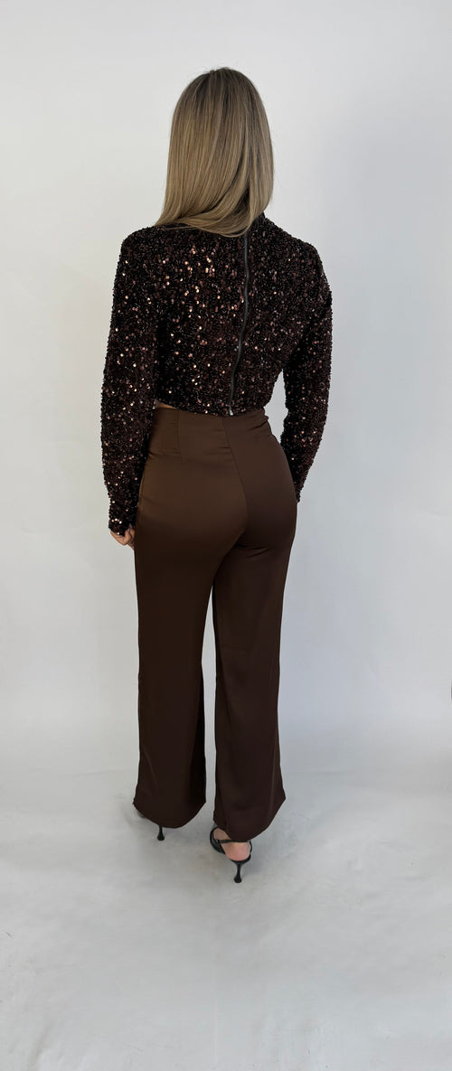 "Djamilla" Sequin Top long sleeves