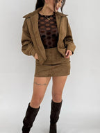 "Mella" Suede jacket onderdeel van set