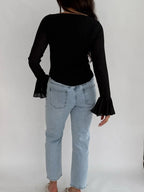 "Nora" long sleeve ruffel top