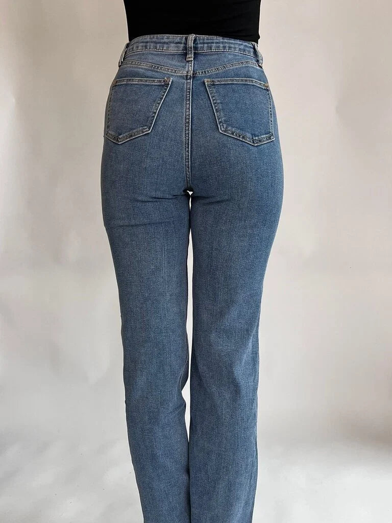 "Sophie" Highwaist Jeans Straight Leg Extra Long