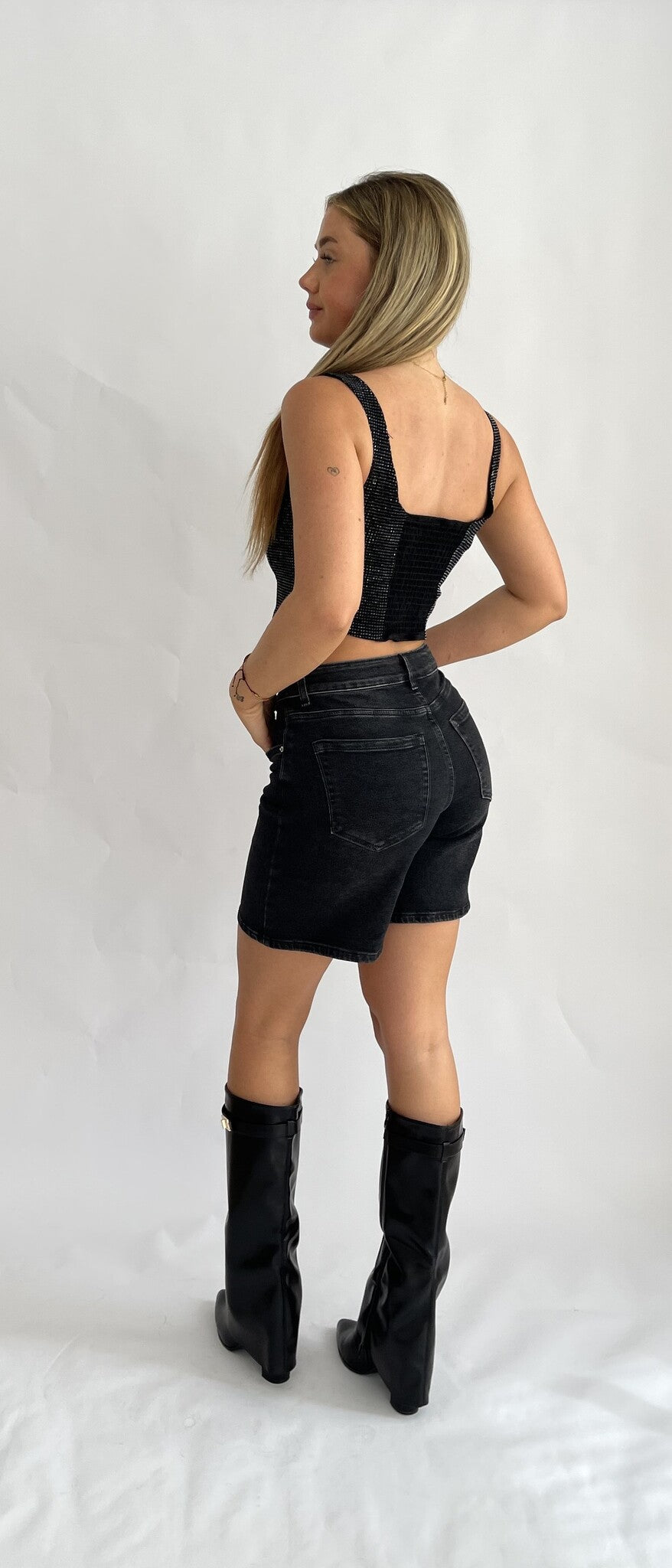 "Annu" Strass jeans top